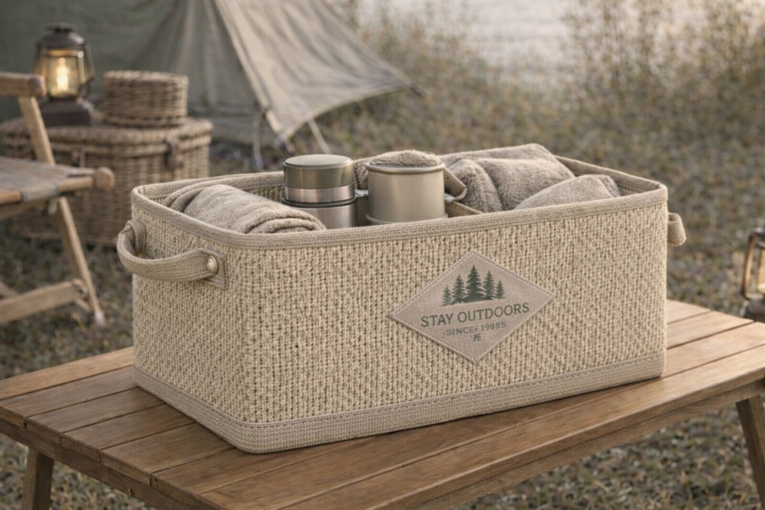 CAMPING STORAGE BASKET - FOLDABLE